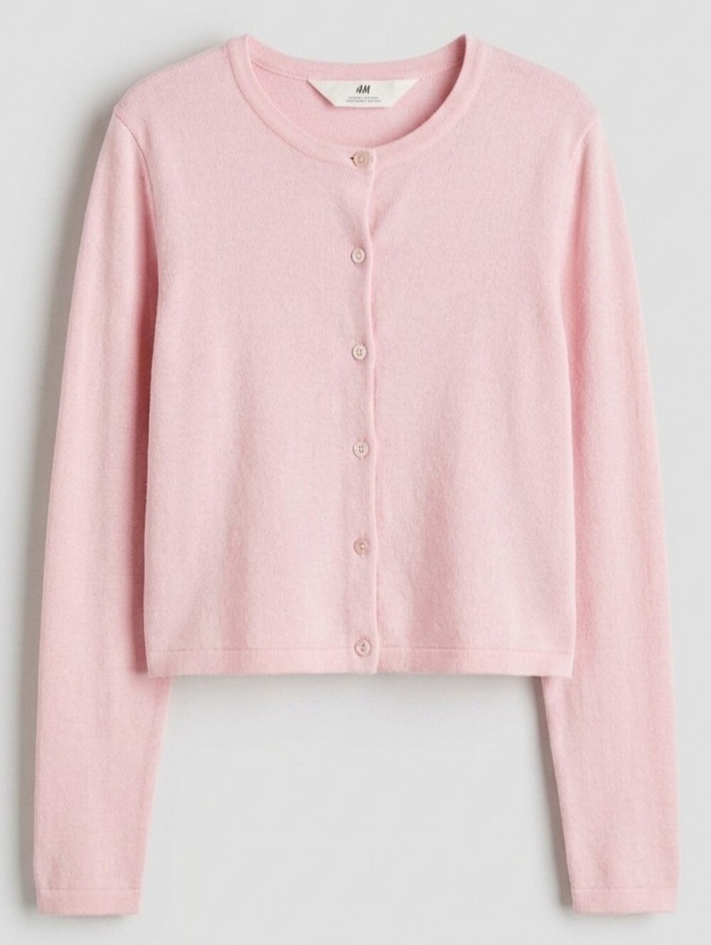 H&M Little Girls Fine Knit Cardigan - Light Pink 4-6Y